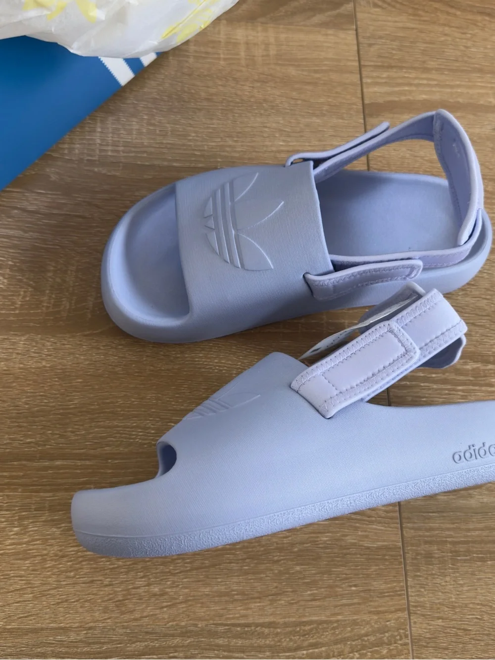 adidas Kids Lavender Slide Sandals with Heel Strap